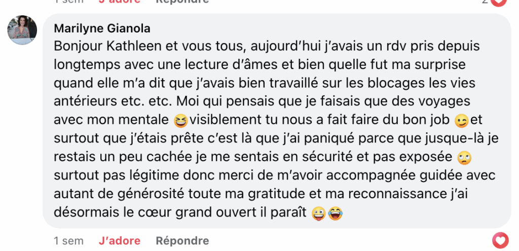 témoignage lecture d'âme