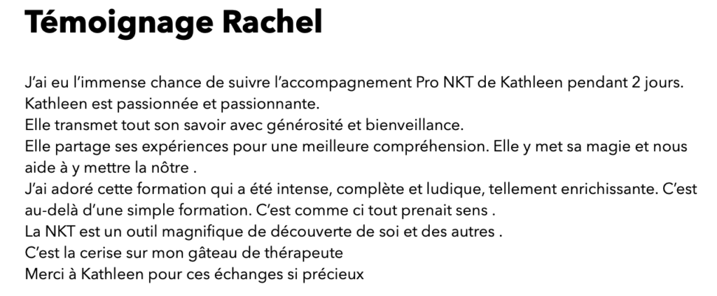 Témoignage Rachel